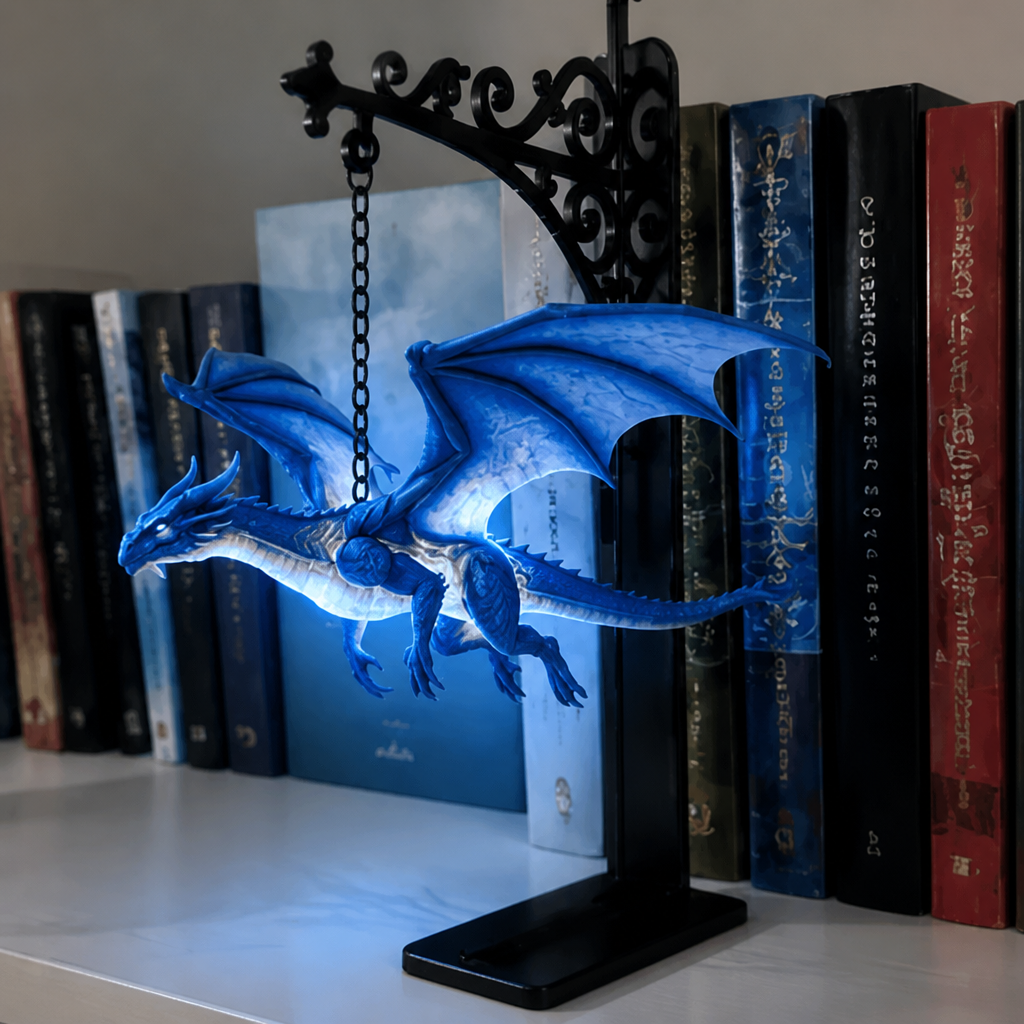 Floating Dragon Bookshelf Lamp