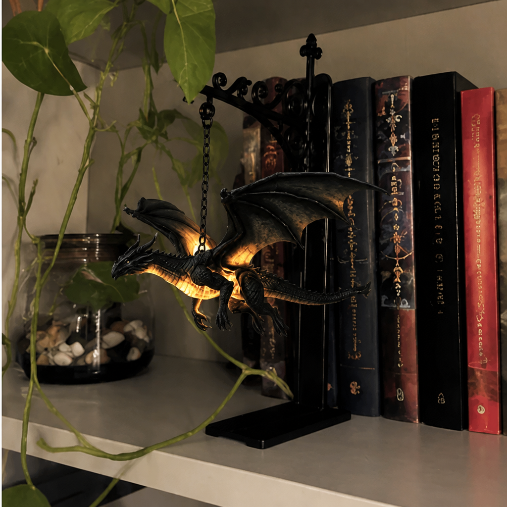 Floating Dragon Bookshelf Lamp